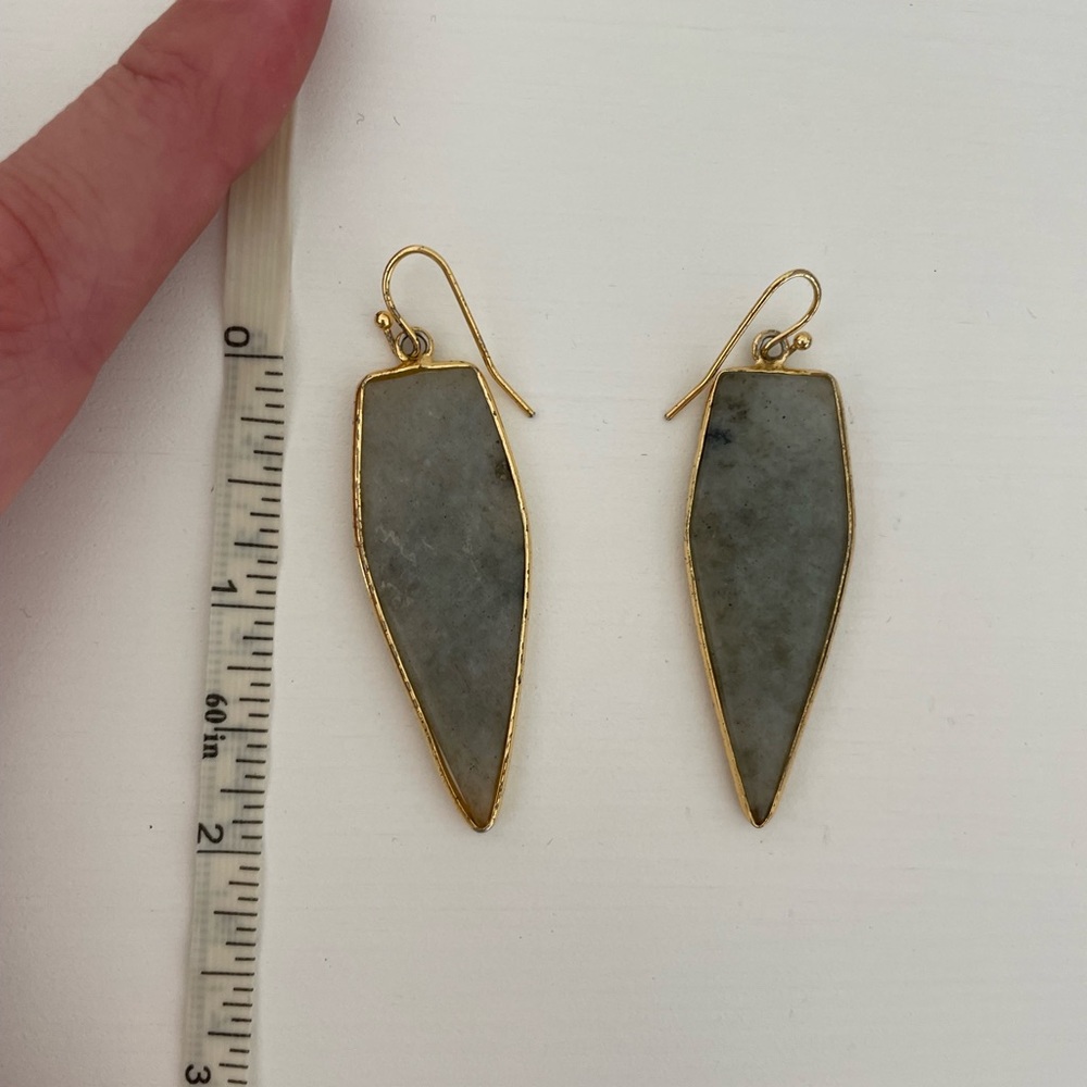Nordstrom brand gray stone geometric dangly earrings